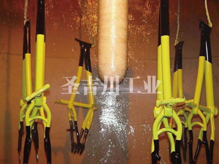 从化自行车前叉部件“Ω”静电喷漆线