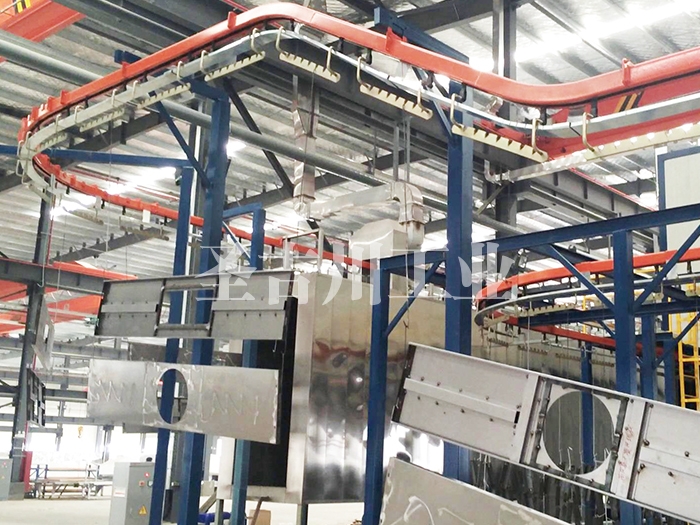 Painting line for large panels