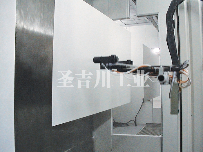 Electrostatic spraying line for aluminum plate
